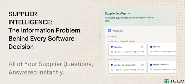 Supplier Intelligence: The Information Problem Behind Every Software Decision